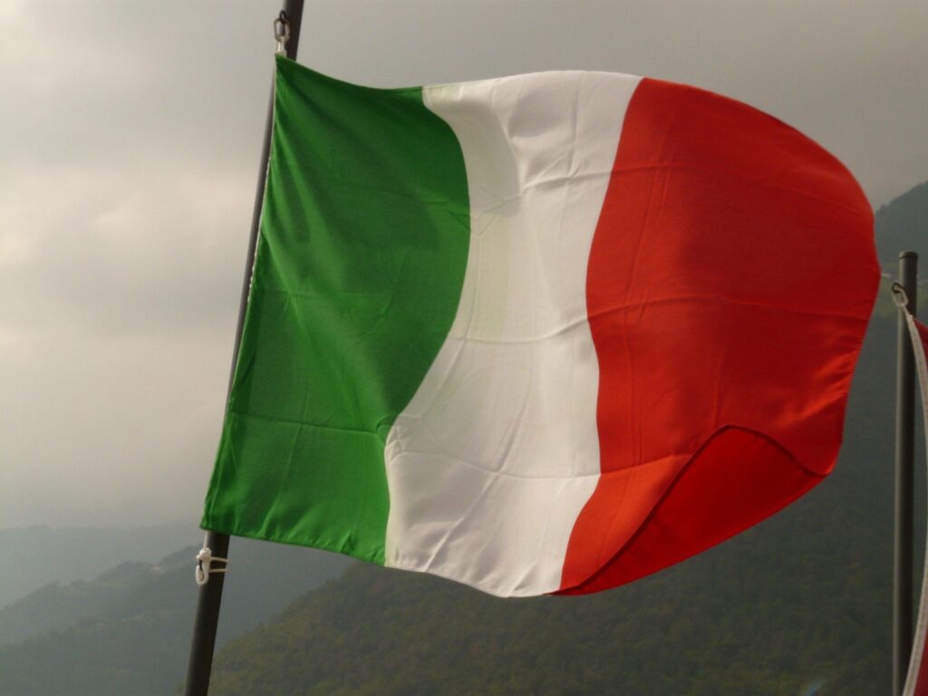 flag, italy, wind, green, white, red, flutter